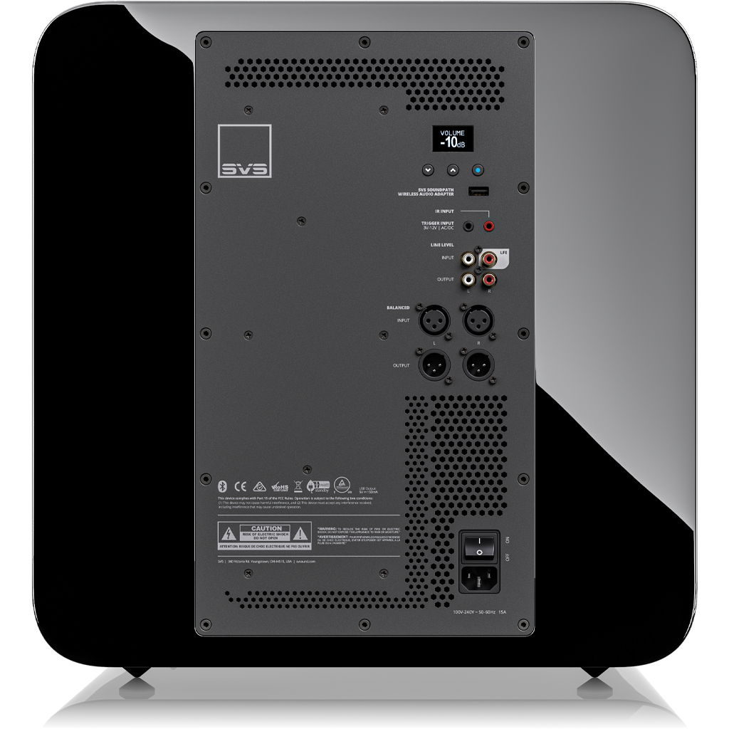 SB-5000 R|Evolution Subwoofer in Piano Gloss Black Rear Shot